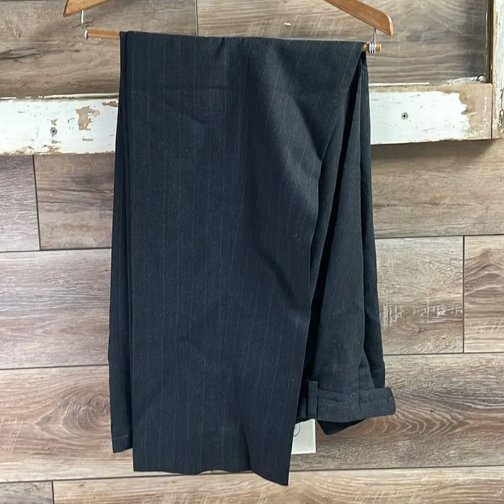 Austin Reed Suit, Black with Pinstripes, Imported Fabric, Made in USA